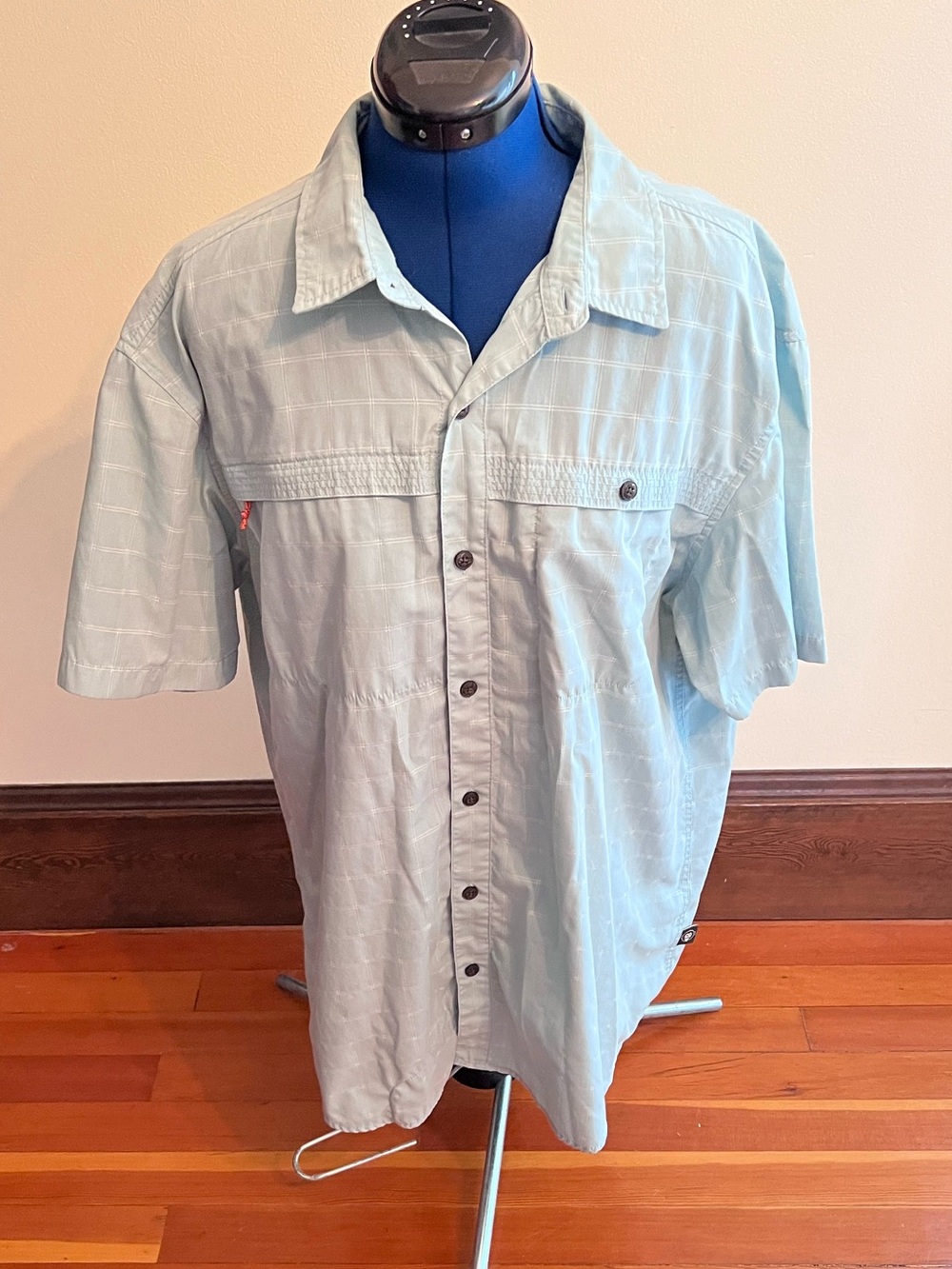 Howler Brothers Tidepool Tech Short Sleeve Shirt Light Green Mint Check XL